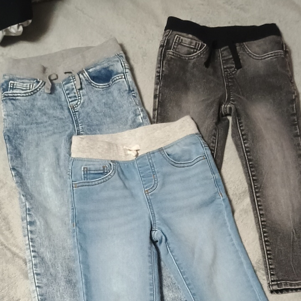 Wonder Nation Kids Denim Jeans - Light Blue and Black